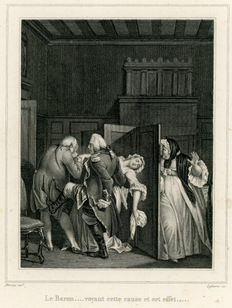 unbekannt - Le Baron…voyant cette cause et ce effet - Kupferstich - o.J.