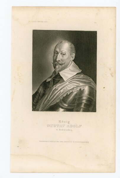 unbekannt - Bildnis des Gustav II. Adolf - Stahlstich - o.J.