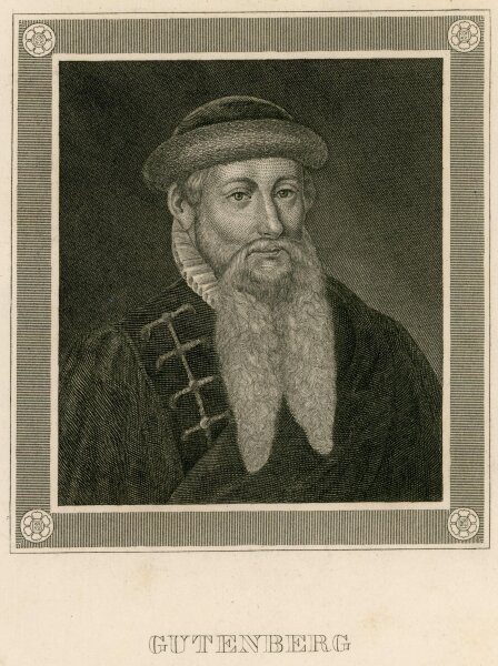 unbekannt - Bildnis des Johannes Gutenberg - Stahlstich - o.J.
