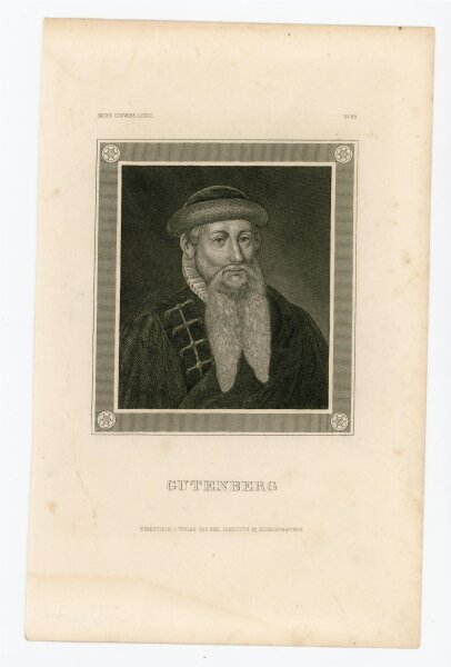 unbekannt - Bildnis des Johannes Gutenberg - Stahlstich - o.J.