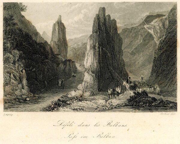 unbekannt - Pass im Balkan - Stahlstich - o.J.