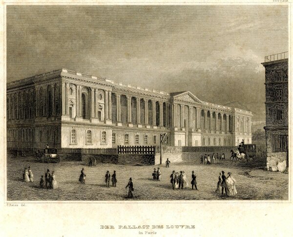 C. Reiss - Der Palast des Louvre - Stahlstich - o.J.