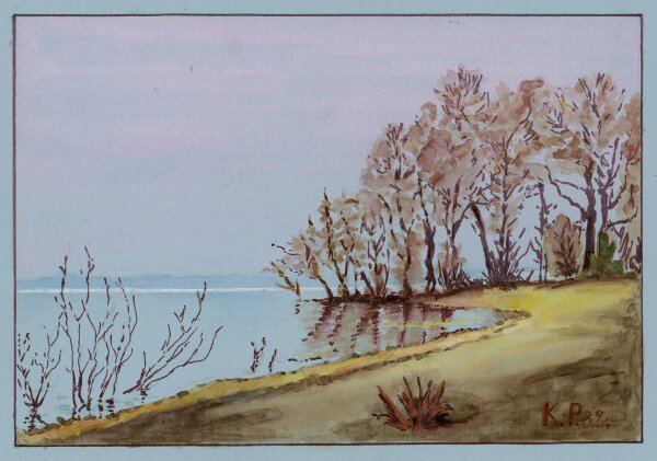 unbekannt - See - Aquarell - 1982