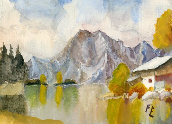 unbekannt - Bergsee - Aquarell - o.J.