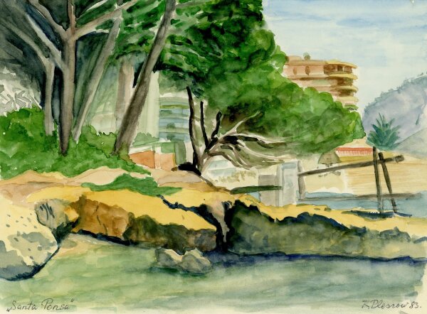 unbekannt - Santa Ponsa - Aquarell - 1983