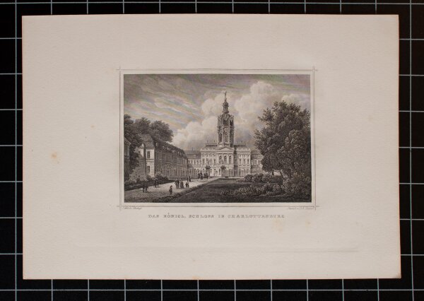 Johann Poppel - Das Königl. Schloss in Carlottenburg - Stahlstich - o.J.
