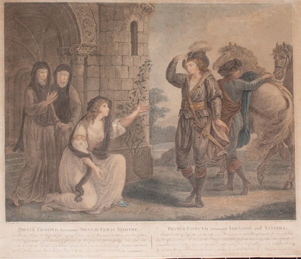 Romain Girard - Prince Edmund, surnamd Ironside and Algitha - Farbpunktierstich - o.J.