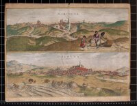 (Georg) Joris Hoefnagel - Zwei Stadtansichten von Marchena und Orchuna - kolorierter Kupferstich - o.J.