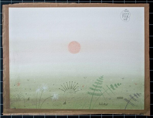 Maria Reese - Wiesenlandschaft - 1988 - aquarellierte Farbstiftzeichnung