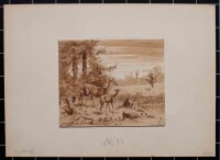 Paul Andorff - Zwei Rehe - Tuschezeichnung - o.J.