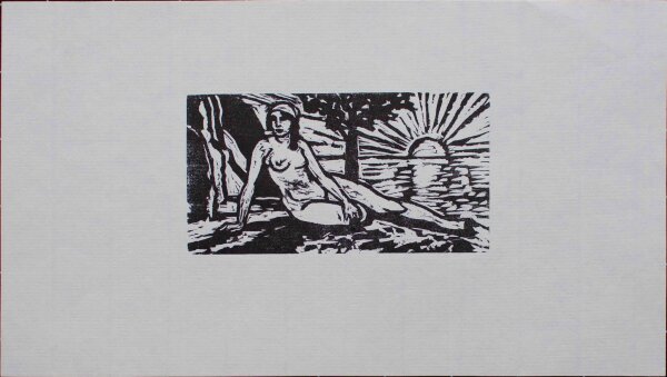 Unbekannt - Nakt am Meer - Holzschnitt - o.J.