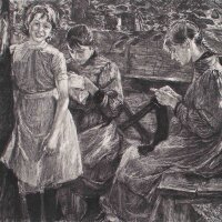 Peter Halm - Meine Töchter - Radierung - 1896