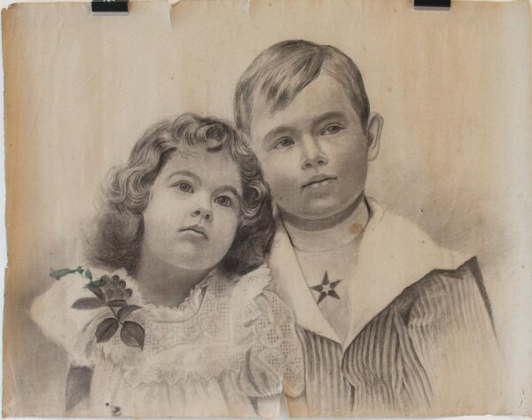 Unbekannt - Kinderportät - Bleistiftzeichnung - o.J.