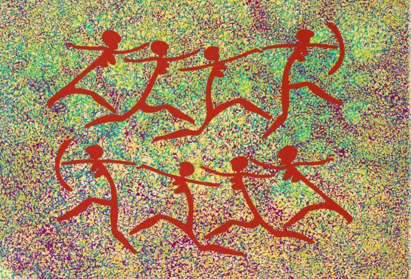 Unbekannt - Tanzende Frauenfiguren - Siebdruck - o.J.