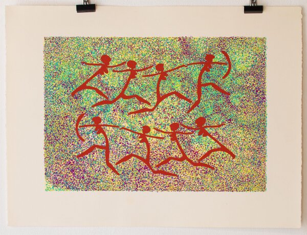 Unbekannt - Tanzende Frauenfiguren - Siebdruck - o.J.