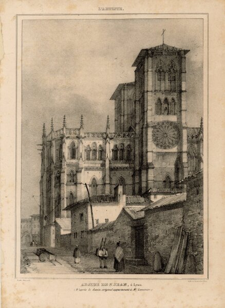 Benard et Frey - Apsis von sJean a Lyon,  Frankreich - Lithografie - o.J.