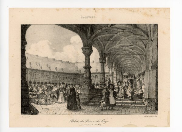 Benard et Frey - Palast des Primas von Lüttich - Lithografie - o.J.