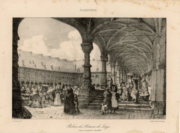 Benard et Frey - Palast des Primas von Lüttich - Lithografie - o.J.