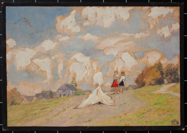 Monogrammist M. P. - Kinder - 1960 - Öl auf Malpappe