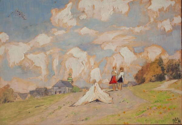 Monogrammist M. P. - Kinder - 1960 - Öl auf Malpappe