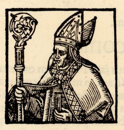 Unbekannt - Bischof mit Hirtenstab - aus: Sebastian Münster Cosmographia - Holzschnitt - o.J.