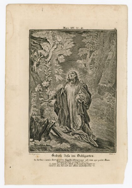 Philipp Andreas Kilian - Gebet Jesu im Oehlgarten - 1758 - Kupferstich