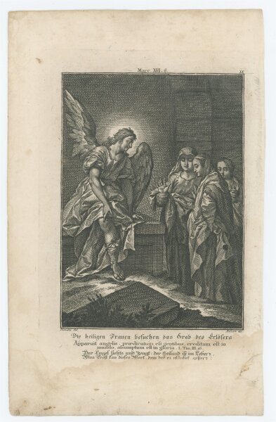 Philipp Andreas Kilian - Die heiligen Frauen besuchen das Grab des Erlösers - 1758 - Kupferstich