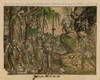 unbekannt - Josua 10, 5. 24-26. - 1586 - kolorierter...