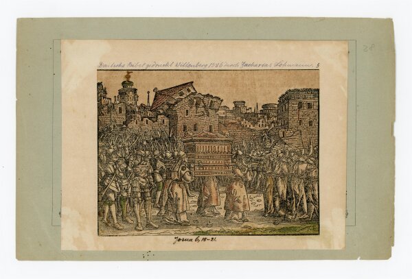 unbekannt - Josua 6, 15-21. - 1586 - kolorierter Holzstich