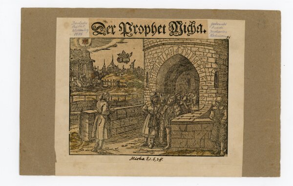 unbekannt - Der Prophet Micha - 1586 - kolorierter Holzstich