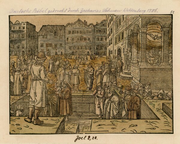 unbekannt - Joel 2, 28. - 1586 - kolorierter Holzstich
