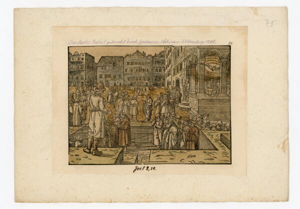 unbekannt - Joel 2, 28. - 1586 - kolorierter Holzstich
