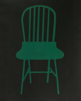 Unleserlich signiert (Rut?) - Green Chair on Black - 2015...