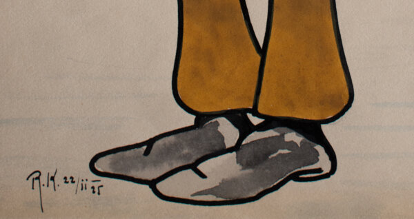 Unbekannt Wien - Humoristische Darstellung, Straßenpolizist - 1925 - Aquarell