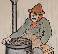 Unbekannt Wien - Porträt eines Maronenverkäufers - 1925 - Aquarell