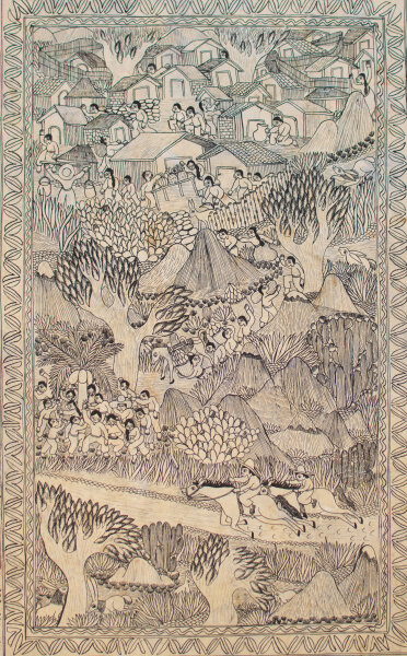 Boni Facio Vanfincio - Dorf im Gebirge Mexiko - o.J. - Zeichnung