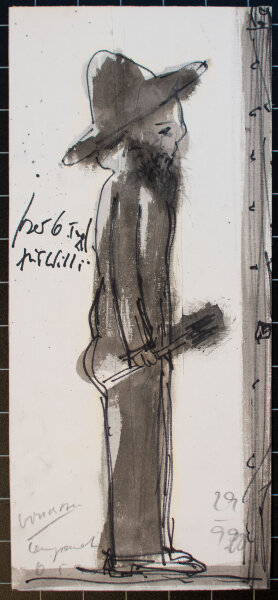 Alexander Vorbau - Mann mit Gitarre - 1999 - Zeichnung