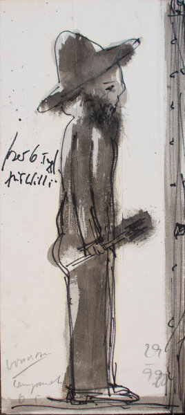 Alexander Vorbau - Mann mit Gitarre - 1999 - Zeichnung