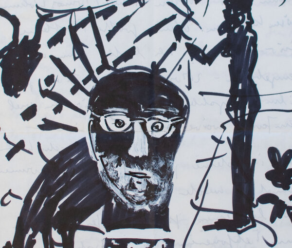 Alexander Vorbau - Schattenspiel Männerporträt - undatiert - Zeichnung