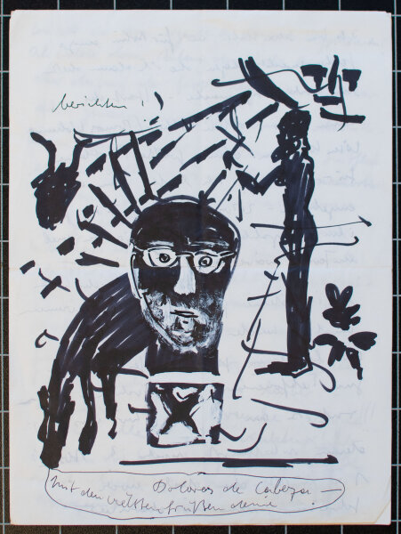 Alexander Vorbau - Schattenspiel Männerporträt - undatiert - Zeichnung