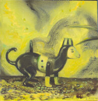 Evelyn Bauer - fabelhafte tierische Figur - 1995 - Pastell