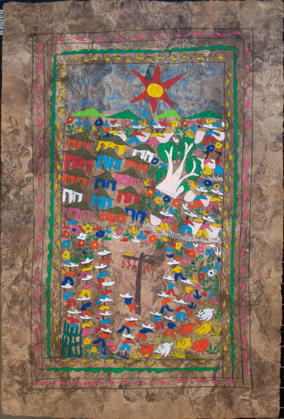 Unleserlich signiert Fest Fiesta Mexiko Malerei o.J.