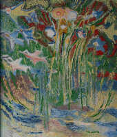 Unbekannt - Abtrakte Komposition mit Blumen und...