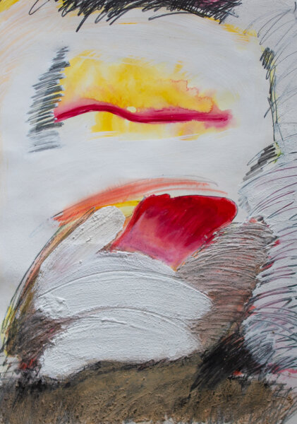 Margret Bleßmann - Abstrahierte Landschaft - 1995 - Gouache, Mischtechnik