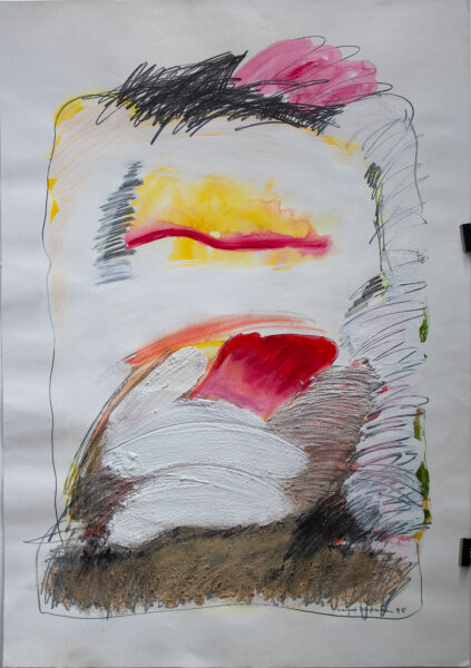 Margret Bleßmann - Abstrahierte Landschaft - 1995 - Gouache, Mischtechnik