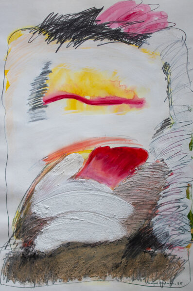 Margret Bleßmann - Abstrahierte Landschaft - 1995 - Gouache, Mischtechnik