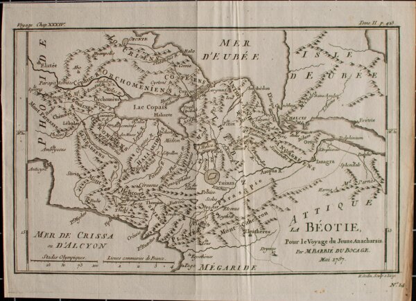 H. Godin - Attique la Béotie, für die Reise des jungen Anarchsis - 1807 - Kupferstich