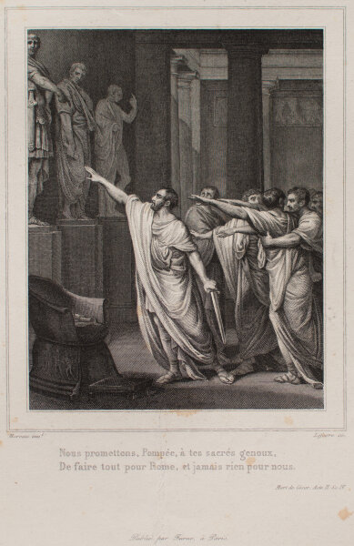 Achille Lefèvre - La Mort de Cesár, Voltaire - um 1850 - Radierung
