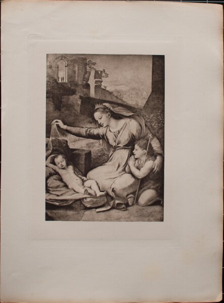 Nach Raffael -  Jungfrau mit dem blauen Diadem - 1890 - Radierung