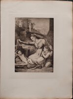 Nach Raffael -  Jungfrau mit dem blauen Diadem - 1890 - Radierung